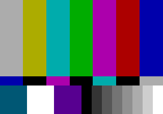 SMPTE colour bars in the Mega Drive's palette.